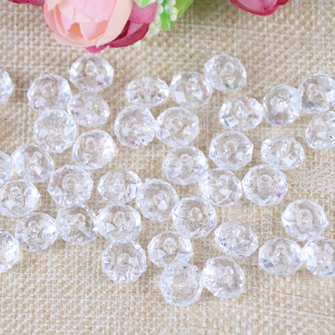 500g (2600Pcs) Rondelle Faceted Arylic Loose Bead 8mm Clear - Click Image to Close